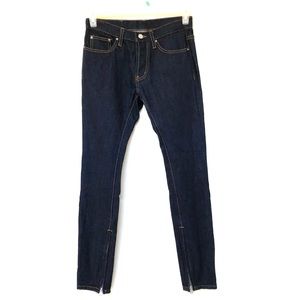MNML Minimal JEANS ~ Button Fly Zippered Ankles Dark Wash ~ Straight Leg - 28